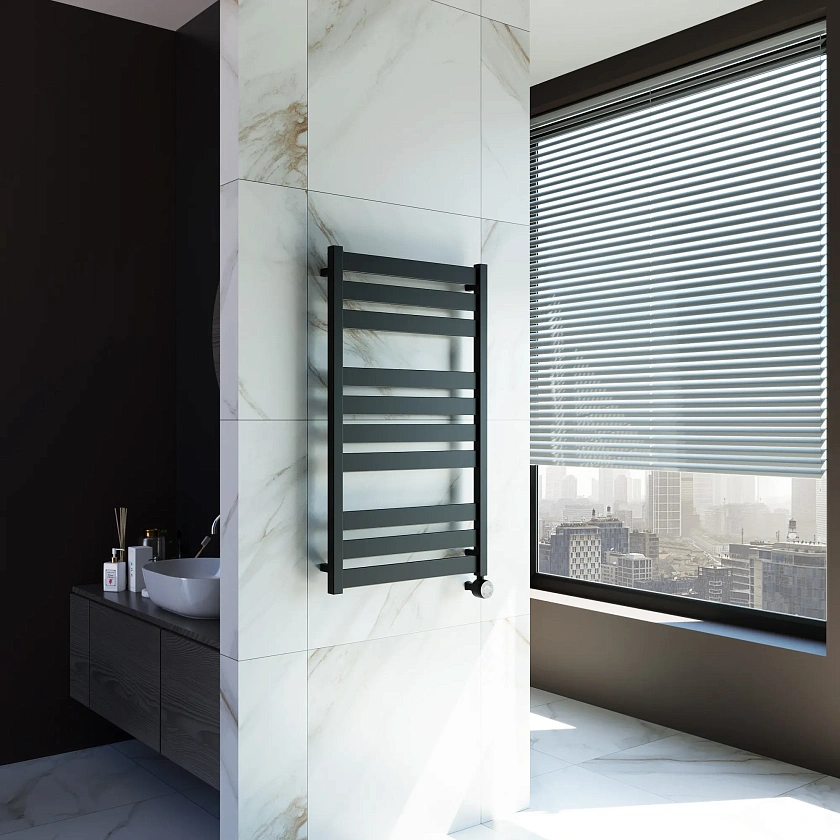 Полотенцесушитель электрический Grota Lux 530x900 N RAL9005 EL Черный