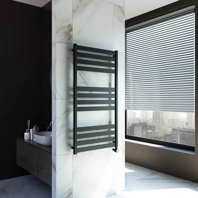 Полотенцесушитель электрический Grota Lux 630x1200 N RAL9005 EL Черный