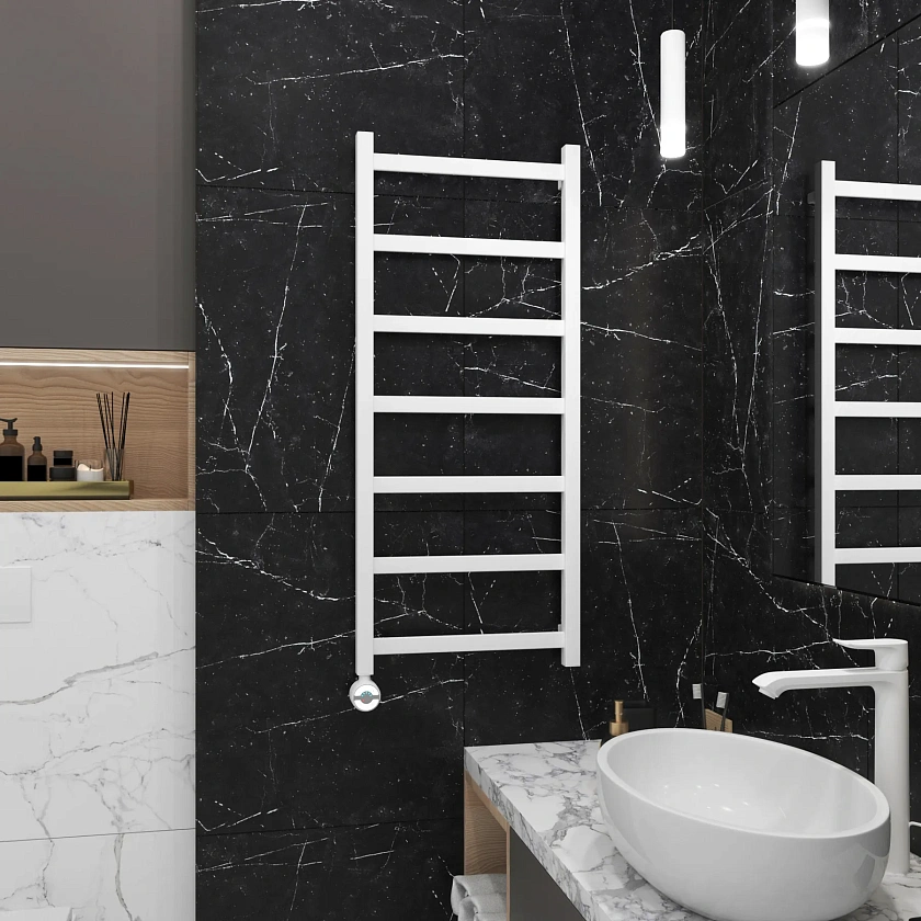 Полотенцесушитель электрический Grota Soffi 430x1000 NEL RAL9016 Белый
