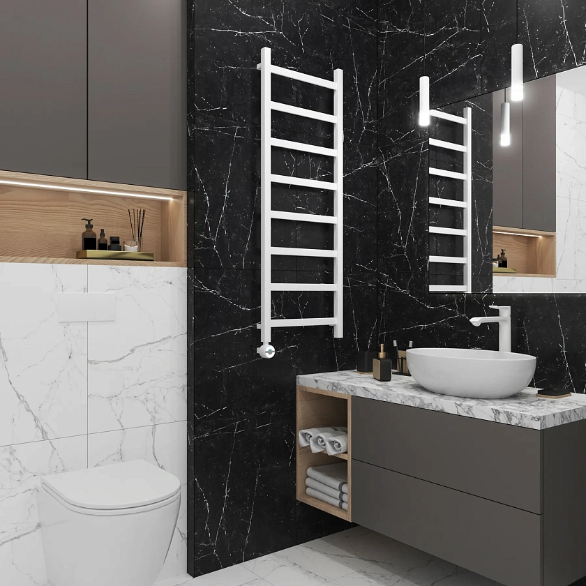 Полотенцесушитель электрический Grota Soffi 430x1200 NEL RAL9016 Белый