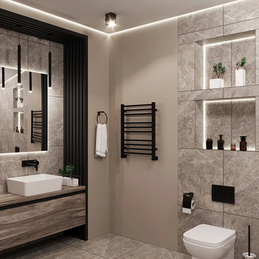 Полотенцесушитель водяной Grota classic 480x600 N RAL9005 Черный