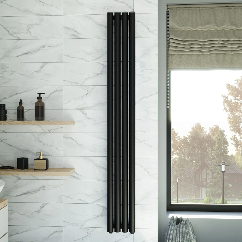 Полотенцесушитель водяной Grota Quill 350x1200 N RAL9005 Черный
