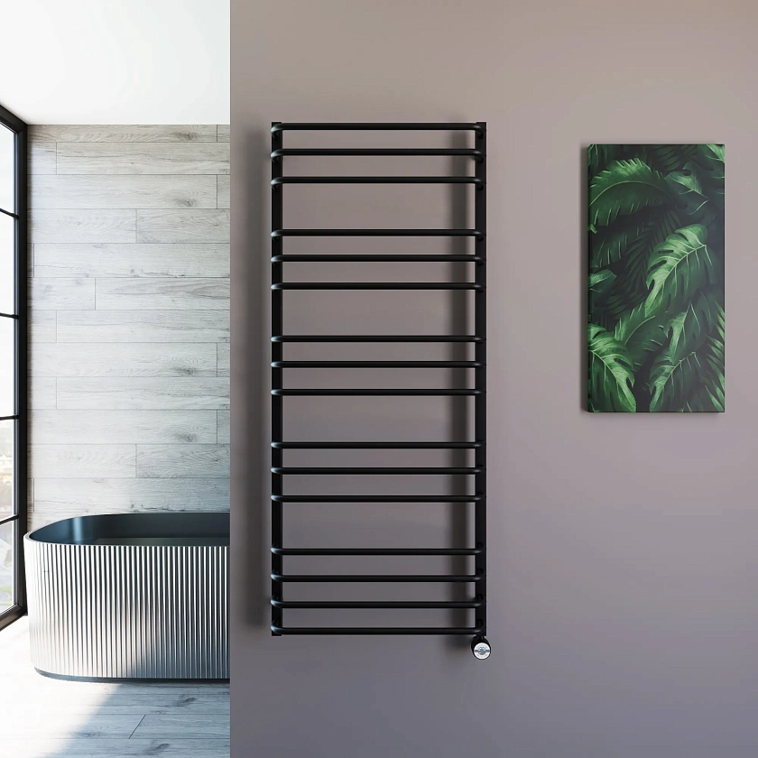 Полотенцесушитель электрический Grota EcoForte 630x1500 N RAL9005 EL Черный