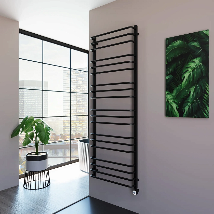 Полотенцесушитель электрический Grota EcoForte 630x1800 N RAL9005 EL Черный
