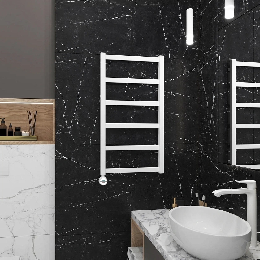 Полотенцесушитель электрический Grota Soffi 430x800 NEL RAL9016 Белый
