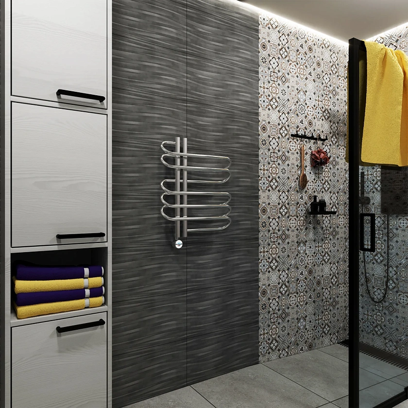Полотенцесушитель электрический Grota Stelle L 500x600 NP EL Хром глянцевый