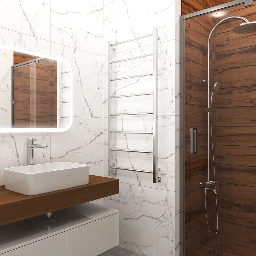 Полотенцесушитель водяной Grota Simple 530x1200 NP Хром глянцевый