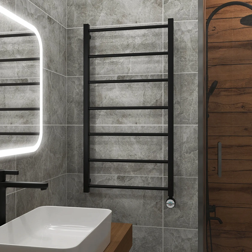 Полотенцесушитель электрический Grota Simple 530x1000 N RAL 9005 EL Черный
