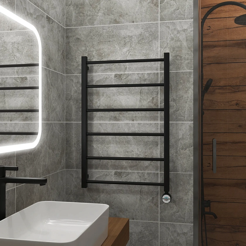 Полотенцесушитель электрический Grota Simple 530x800 N RAL 9005 EL Черный