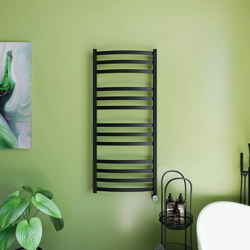 Полотенцесушитель электрический Grota Novita 530x1200 N RAL9005 EL Черный