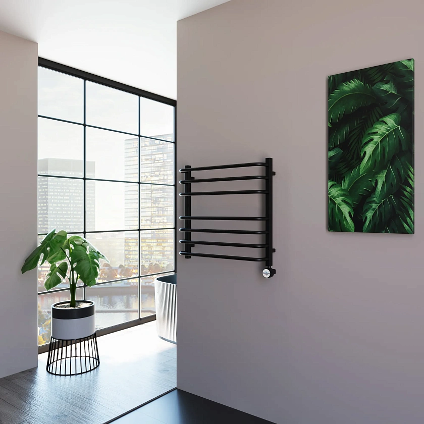 Полотенцесушитель электрический Grota EcoForte 630x600 N RAL9005 EL Черный