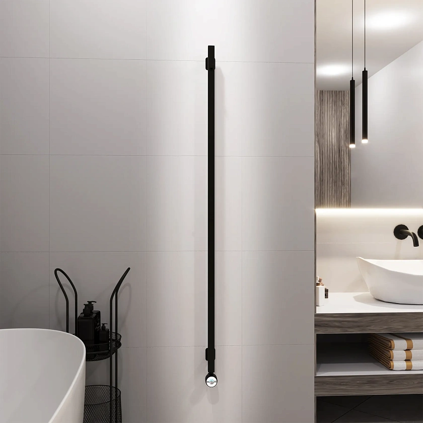 Полотенцесушитель электрический Grota Corsa 30x1500 N RAL9005 EL Черный