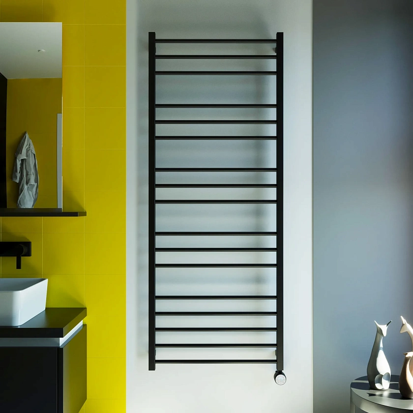 Полотенцесушитель электрический Grota eco classic 630x1500 N RAL9005 EL Черный