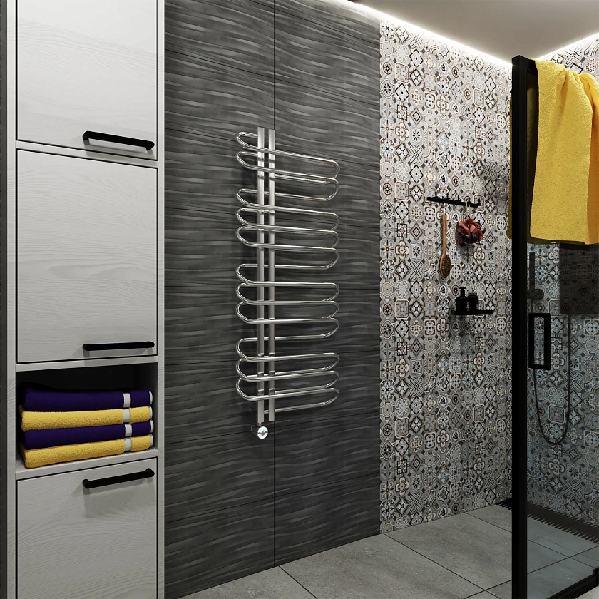 Полотенцесушитель электрический Grota Stelle L 500x1200 NP EL Хром глянцевый