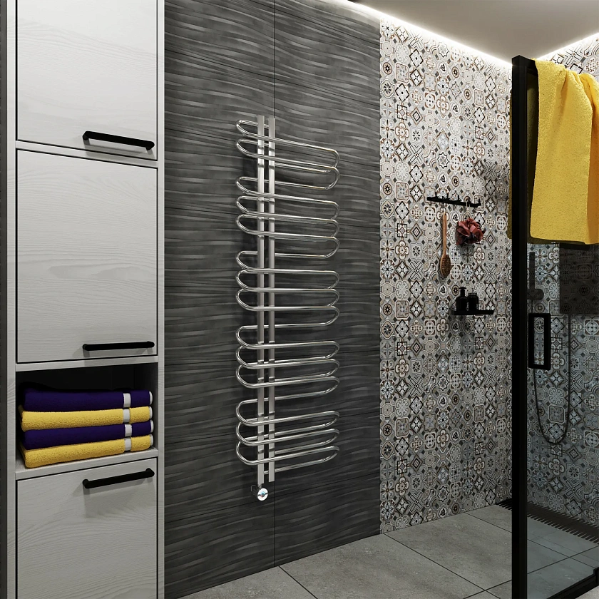 Полотенцесушитель электрический Grota Stelle L 500x1500 NP EL Хром глянцевый