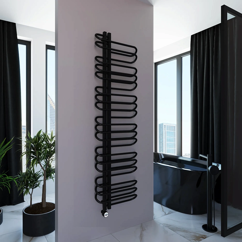 Полотенцесушитель электрический Grota Stelle L 500x1800 N RAL9005 EL Черный