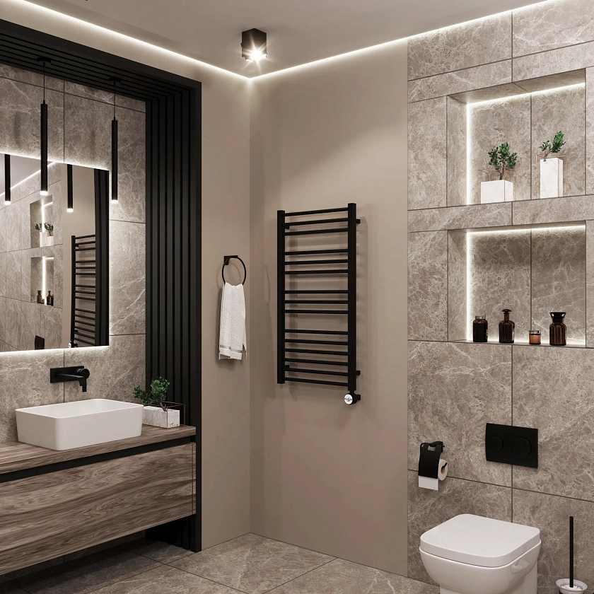 Полотенцесушитель электрический Grota classic 480x900 N RAL9005 EL Черный