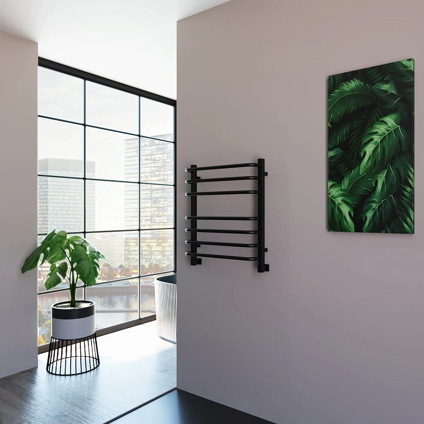 Полотенцесушитель водяной Grota EcoForte 530x600 N RAL9005 Черный