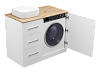Тумба с раковиной под стиральную машину Misty Респект, 110 см, белый, УТ000010570