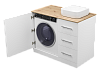 Тумба с раковиной под стиральную машину Misty Респект, 110 см, белый, УТ000010565