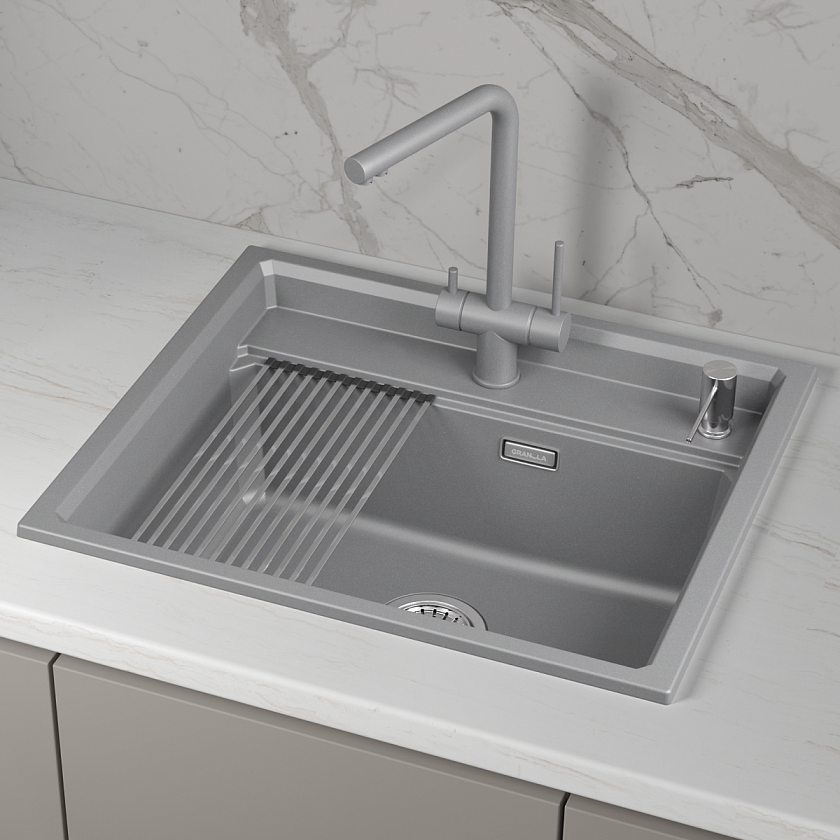 Кухонная мойка Granula Kitchen Space 6003i, алюминиум