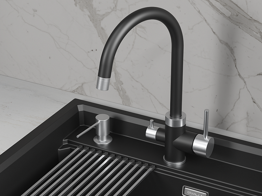 Кухонный смеситель с подключением фильтра Granula Granula 5169, ТУРМАЛИН, турмалин
