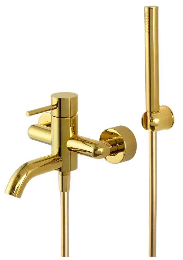 Смеситель для ванны Remer Rubinetterie X Style, золото глянцевое, X02DO