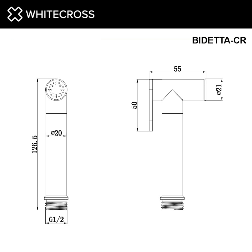Лейка для биде WHITECROSS, хром, BIDETTA-CR
