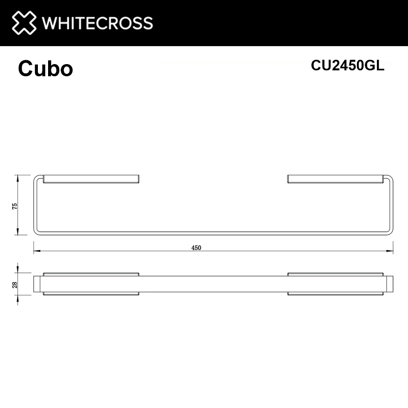Держатель для полотенец WHITECROSS Cubo, золото, CU2450GL