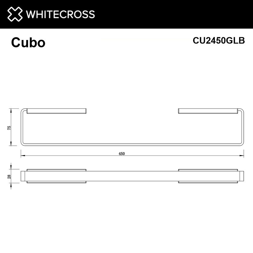 Держатель для полотенец WHITECROSS Cubo, брашированное золото, CU2450GLB