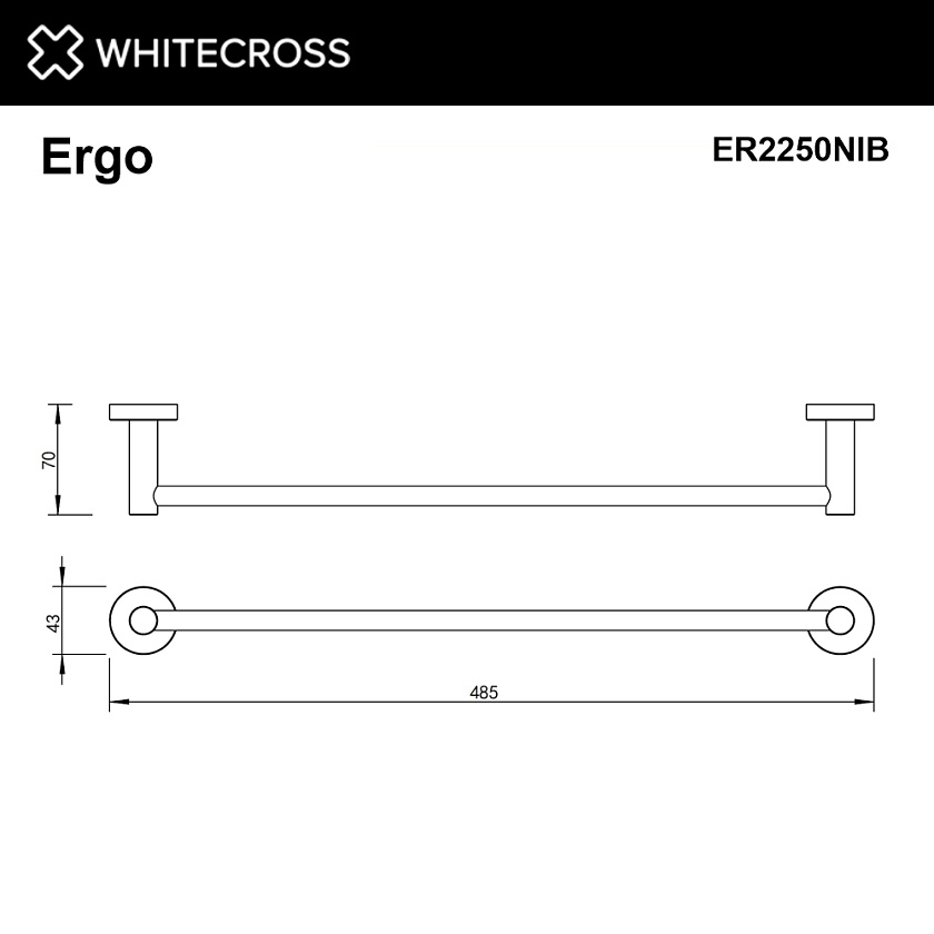 Держатель для полотенец WHITECROSS Ergo, брашированный никель, ER2250NIB
