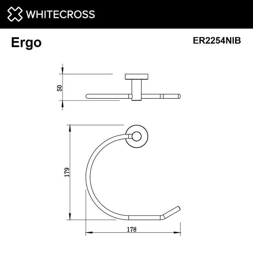Держатель для полотенец WHITECROSS Ergo, брашированный никель, ER2254NIB
