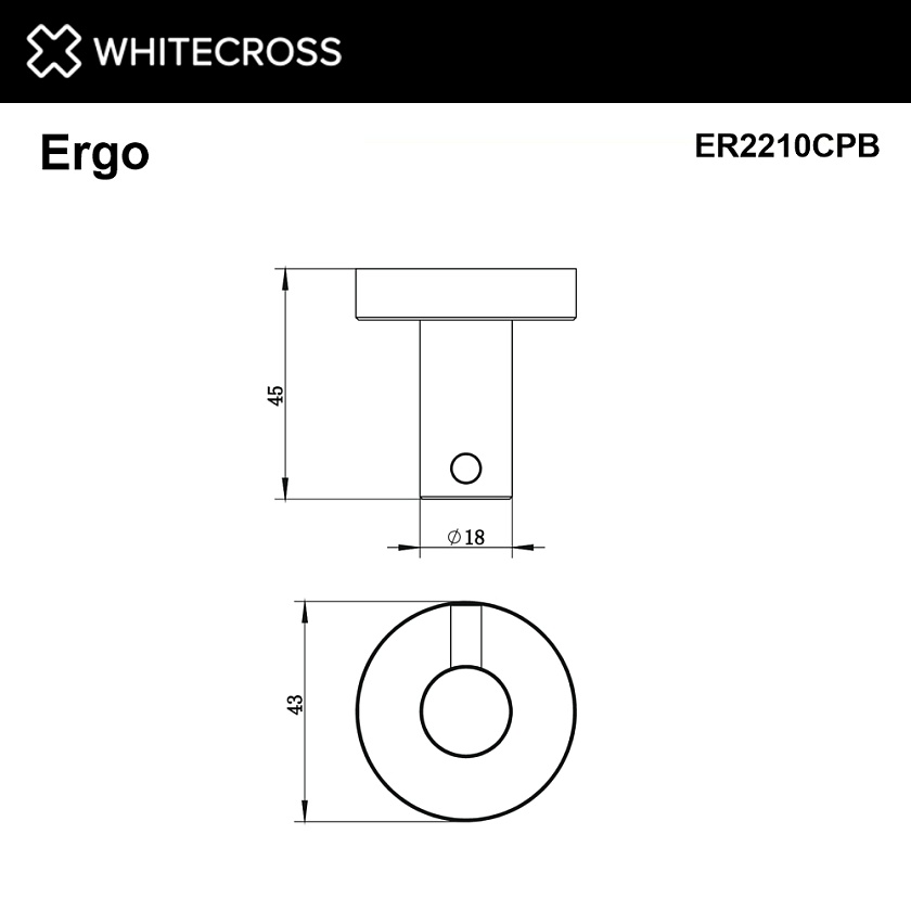 Крючок для полотенец WHITECROSS Ergo, брашированная медь, ER2210CPB