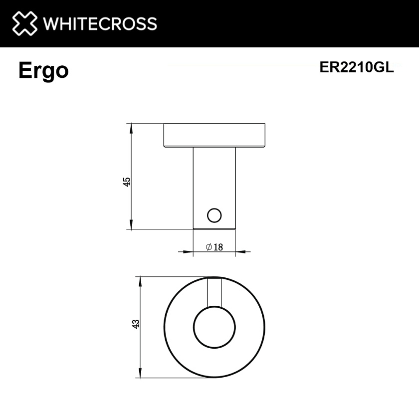 Крючок для полотенец WHITECROSS Ergo, золото, ER2210GL