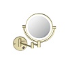 Зеркало косметическое настенное с подсветкой 5х AQUATEK, шлиф.золото AQ4912BG