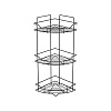 Полка для ванной Milardo Grid трёхъярусная угловая, черный матовый, GRICC3BM44