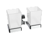 Стакан для ванной CeramaLux CUBE Series двойной, подвесной, хром, 12603