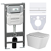 Инсталляция с подвесным унитазом Ceramicanova Metric Rimless, кнопка Flat белая, CN3007_1002W_1000