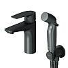 Смеситель для раковины с гигиеническим душем AM.PM Gem, черный, F90A03022