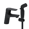 Смеситель для раковины с гигиеническим душем Damixa Jupiter, черный, 770300300
