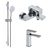 Набор смесителей для ванной Azario CADEO, хром, AZ-15940501+AZ-15944501+AZ-15782010