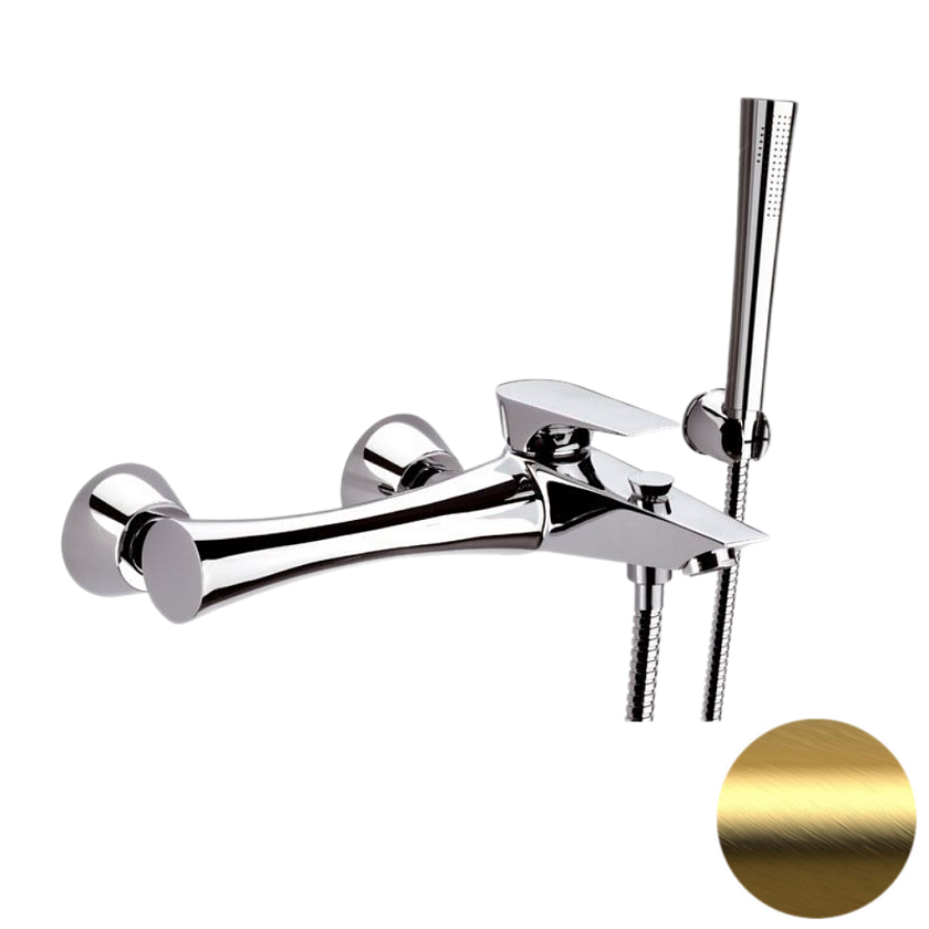 Смеситель для ванны Daniel Rubinetterie Diva, золото брашированное, DV610DP