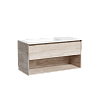 Тумба с раковиной SANCOS Marmi 1.0, 99 см, левая, дуб галифакс натуральный
